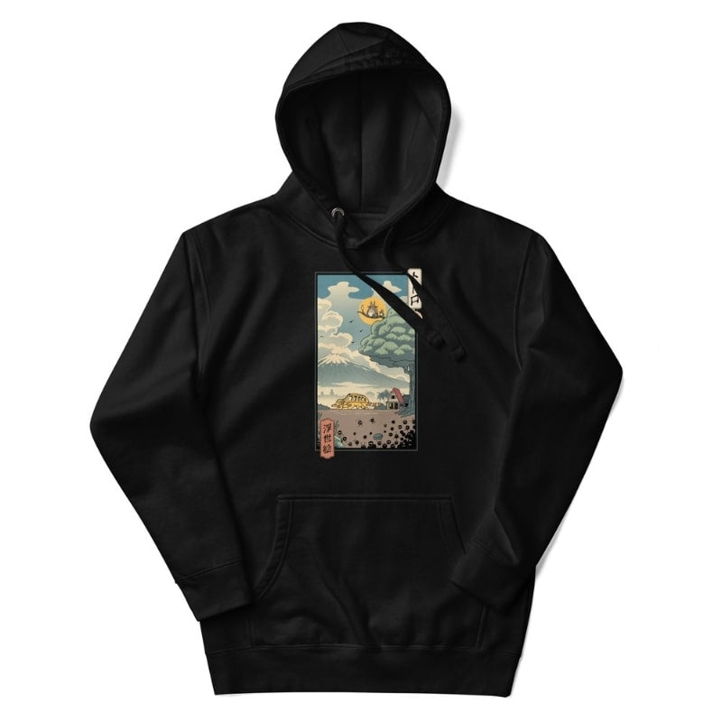 Japansk Ukiyo-e Forest Guardians Sweatshirt S / Sort