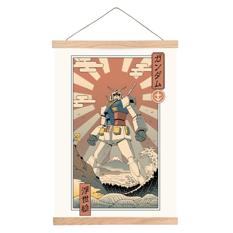 Japansk Ukiyo-e plakat Mécha & Fuji A3