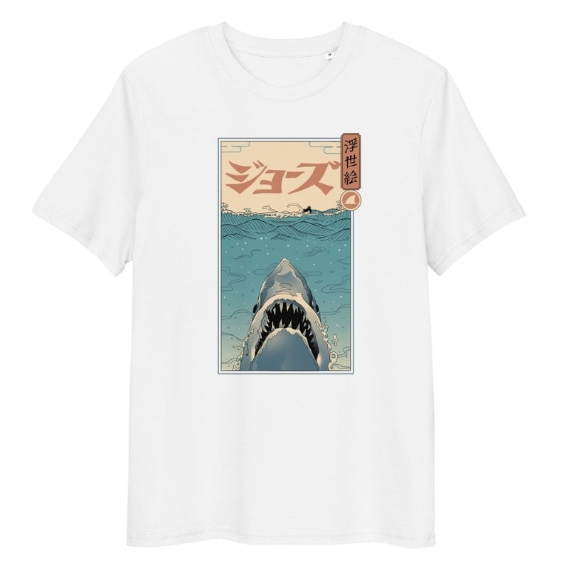 Japansk Ukiyo-e T-shirt med hajangreb S