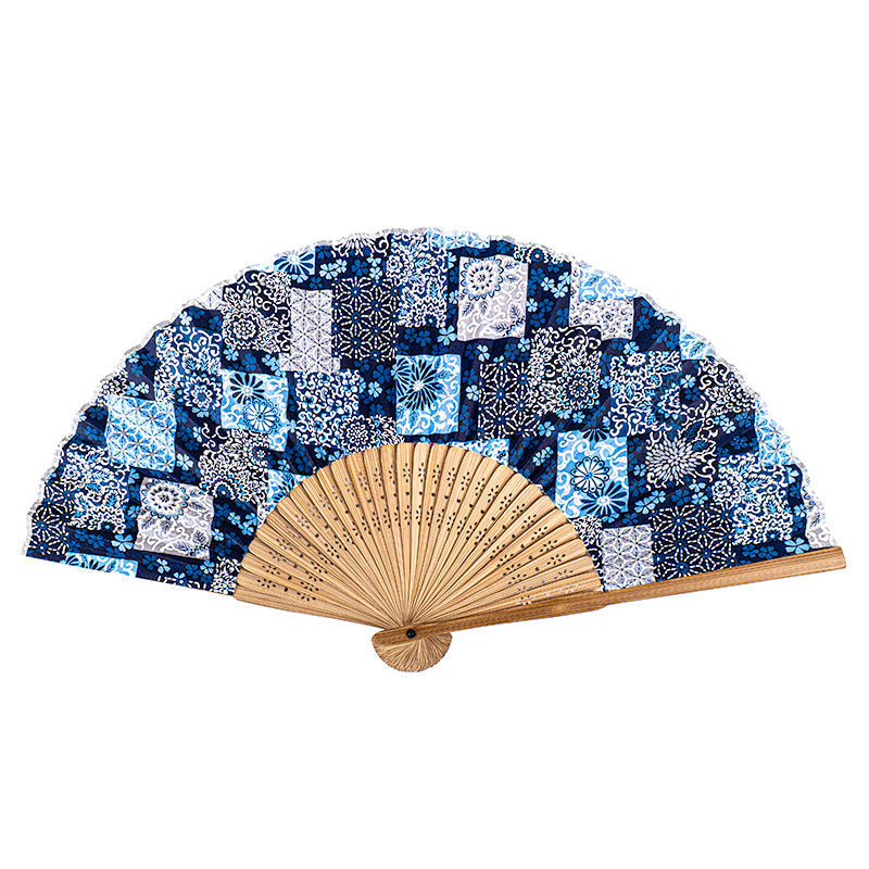 Japansk Vifte Mino Washi - Indigo