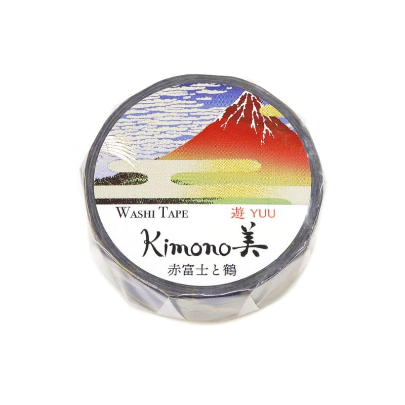 Japansk Washi Tape Fuji Red og Crane