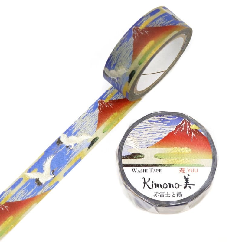 Japansk Washi Tape Fuji Red og Crane