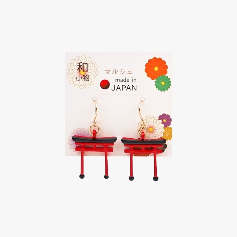 Japanske røde torii-øreringe