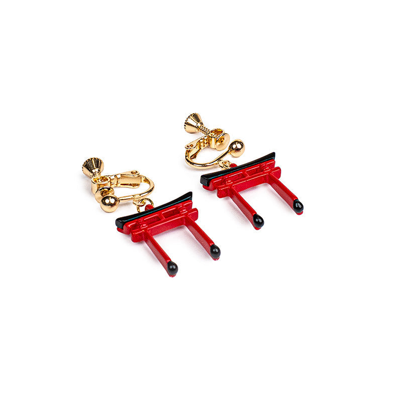 Japanske røde torii-øreringe Clips