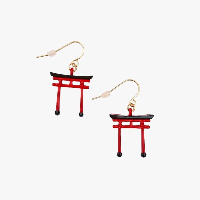 Japanske røde torii-øreringe Ørekroge