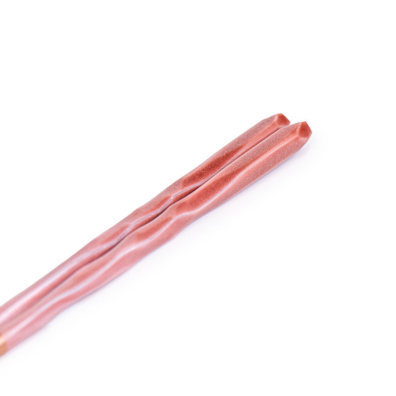 Japanske Spisepinde - Bølget Rosa Glitter