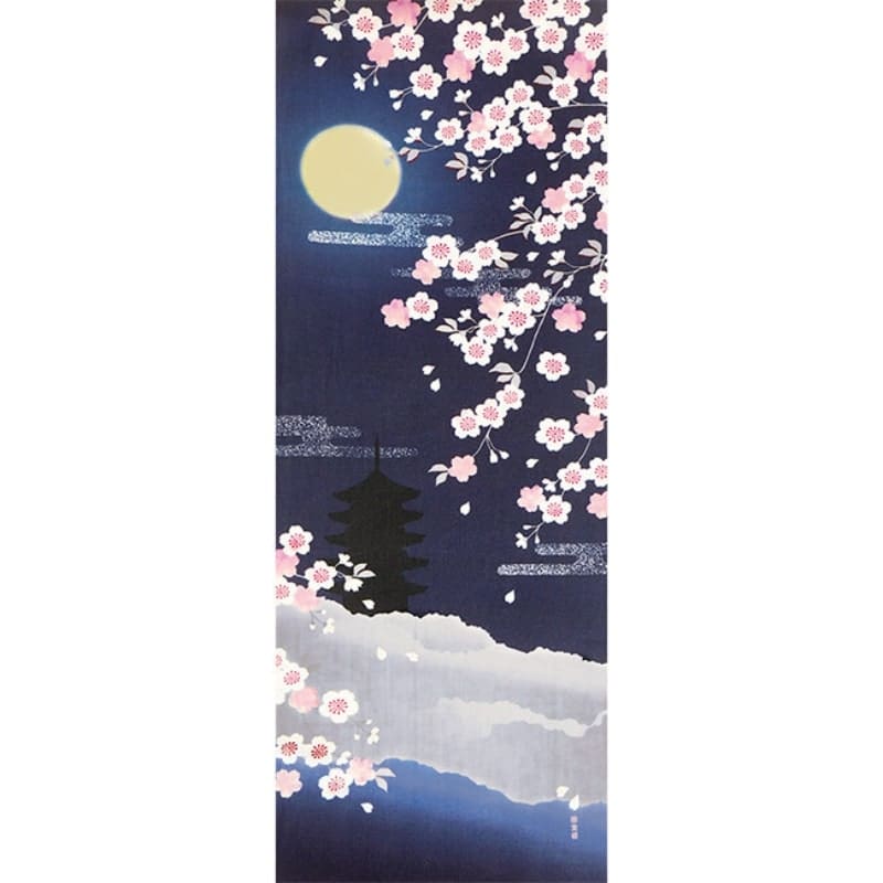 Japanske Tenugui Yozakura