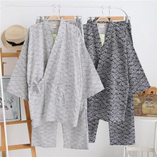 Jinbei Cotton Seigaiha-mønster