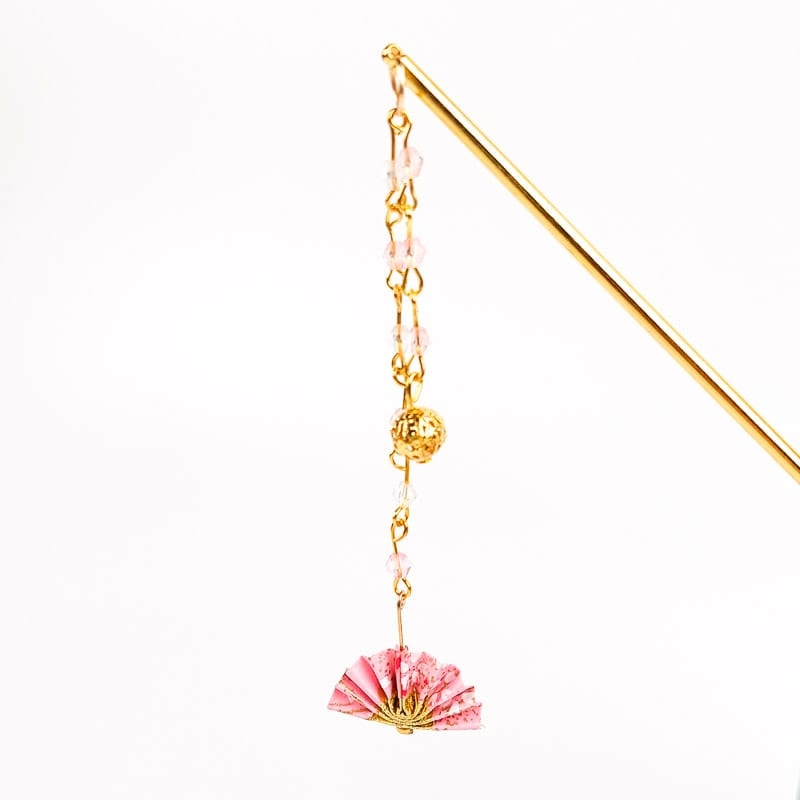 Kanzashi japansk lyserød vifte
