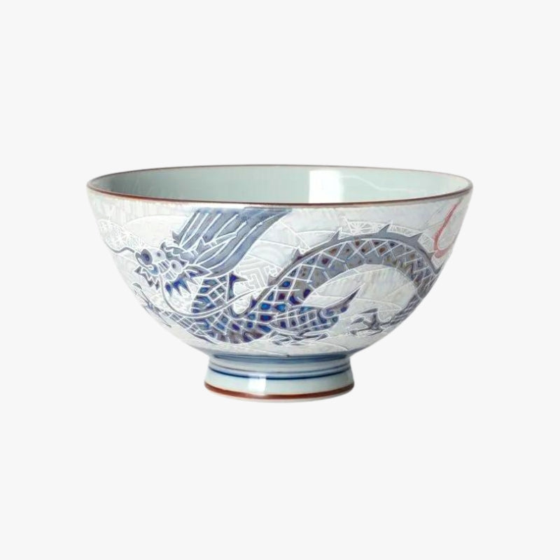 Keramisk skål med japansk drage