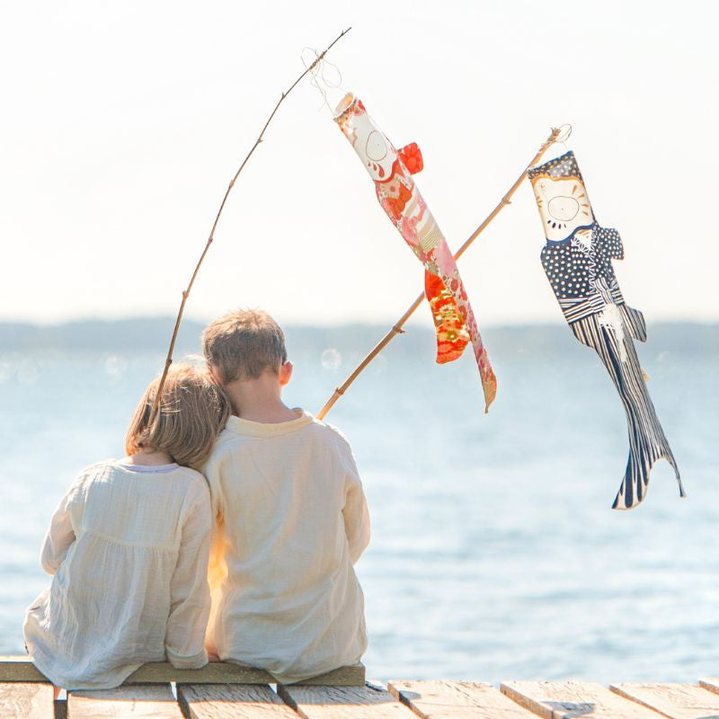 Koinobori blomstret kimono - 70 cm