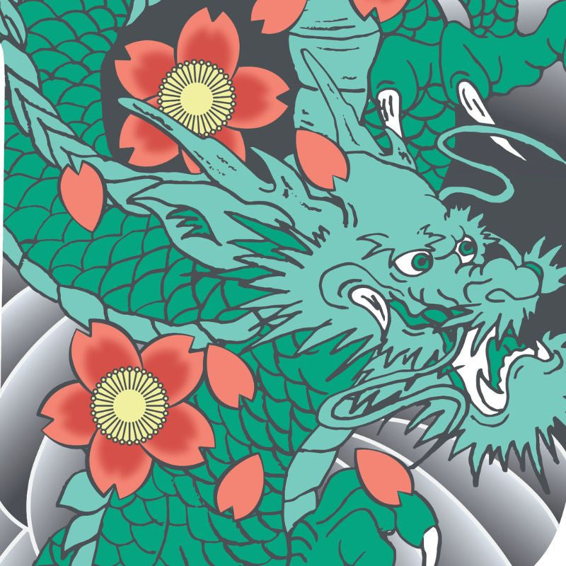 Koinobori Dragon Tattoo - 100 cm