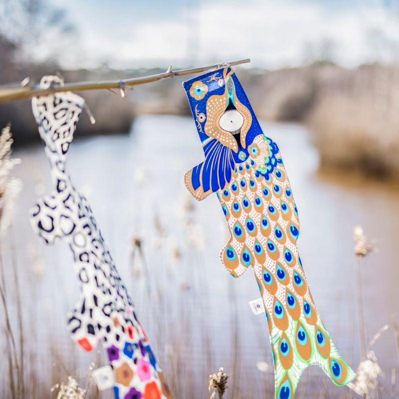 Koinobori Påfugle-design - 70 cm