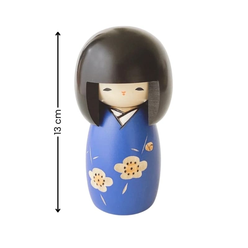 Kokeshi Kaika blå dukke