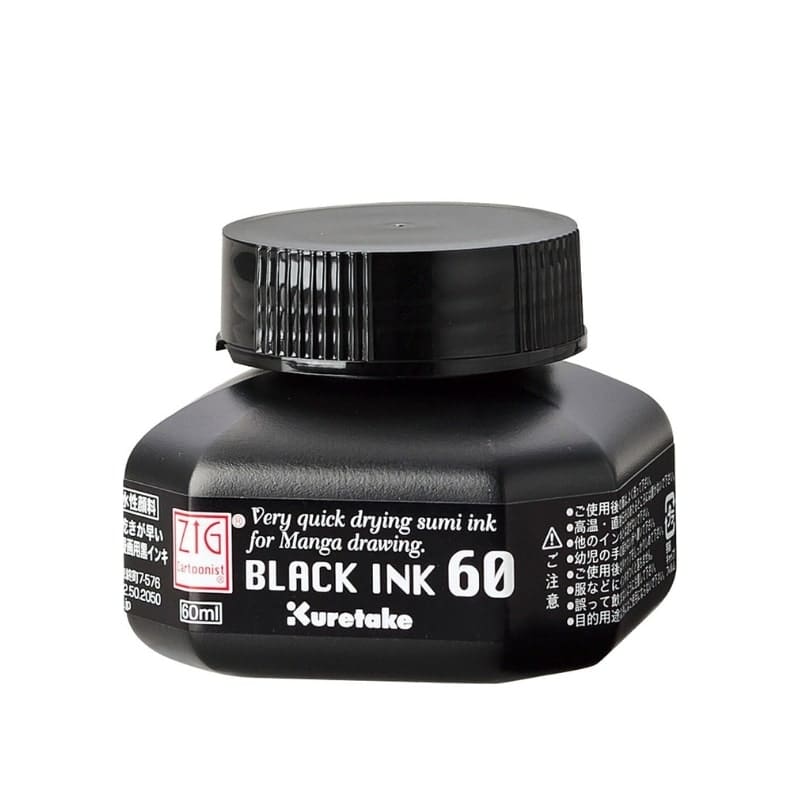 Kuretake ZIG sort blæk 60 ml
