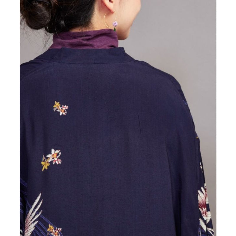 Lang kimono med trane til kvinder