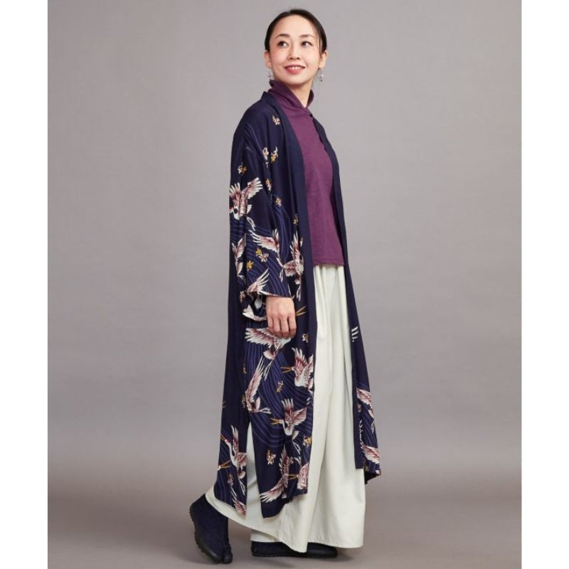 Lang kimono med trane til kvinder