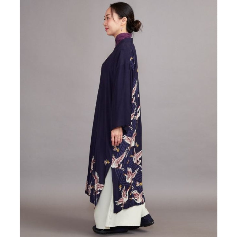 Lang kimono med trane til kvinder