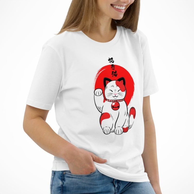 Lucky japansk kat T-shirt