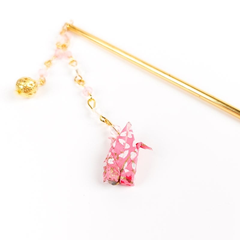 Lyserød origami japansk Kanzashi