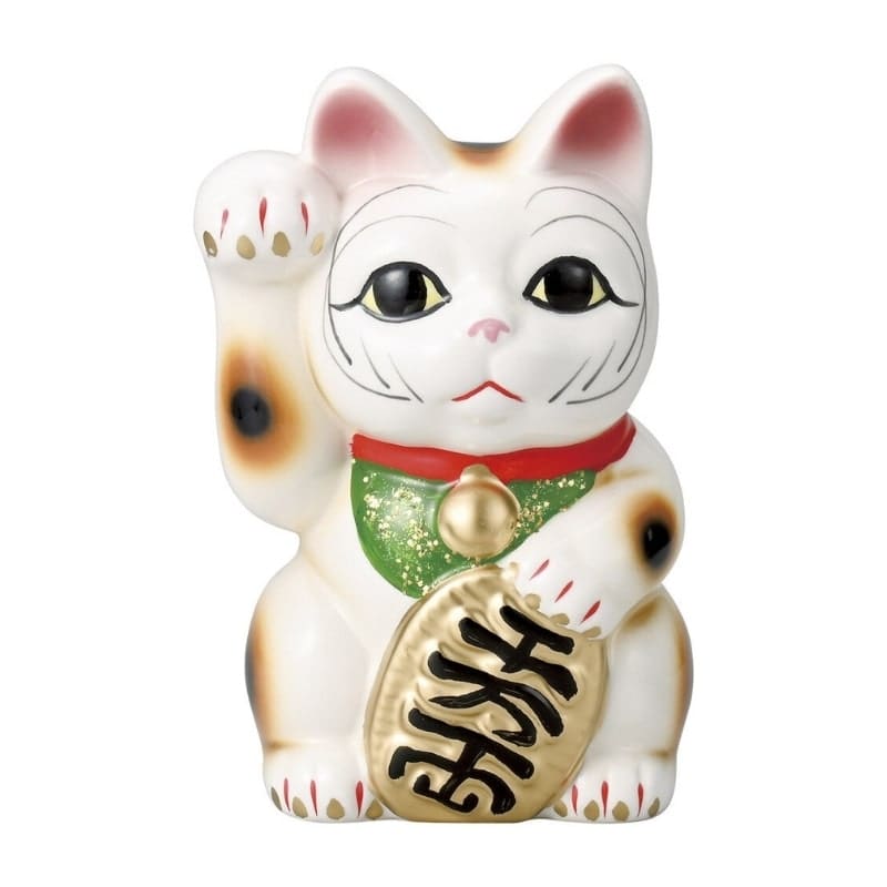Maneki Neko Hvid højre pote - 17 cm