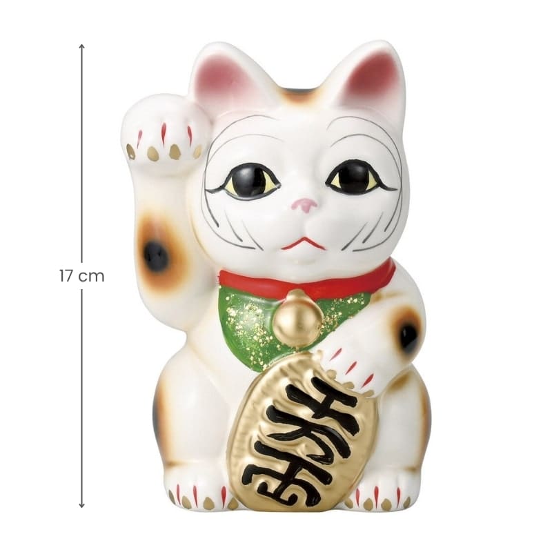 Maneki Neko Hvid højre pote - 17 cm