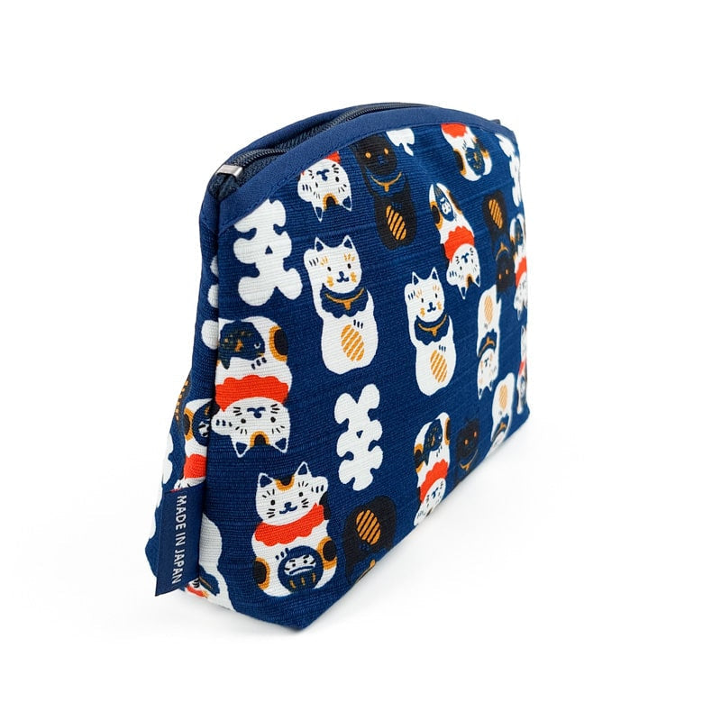 Maneki Neko japansk koblingstaske blå