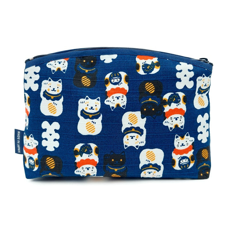 Maneki Neko japansk koblingstaske blå