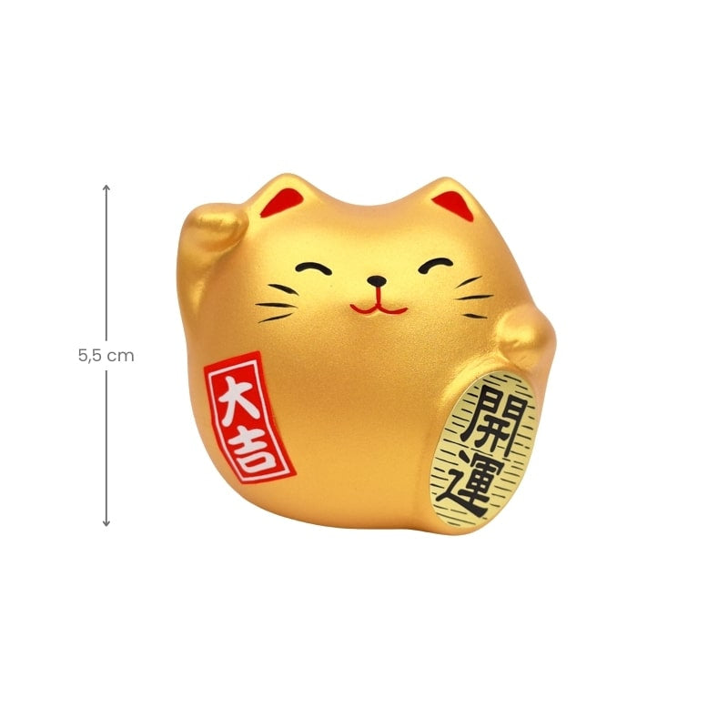 Maneki Neko rund guld