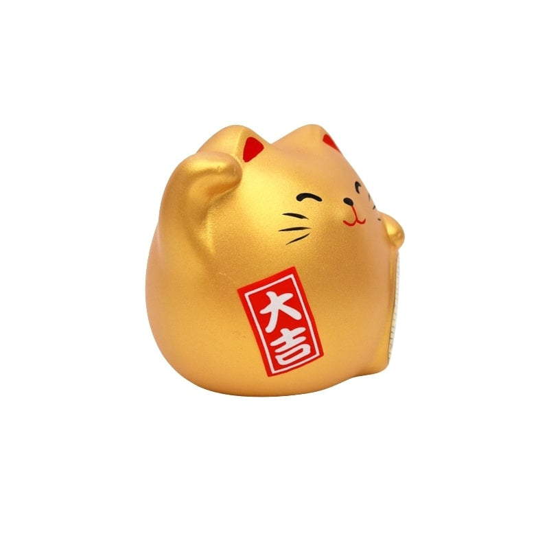Maneki Neko rund guld