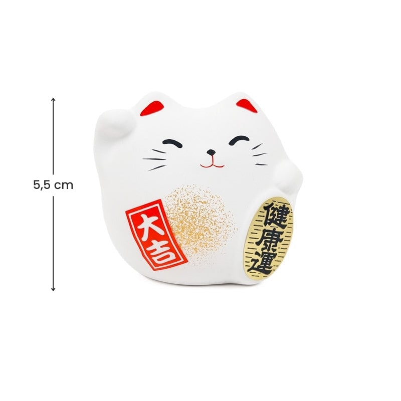 Maneki Neko rund hvid
