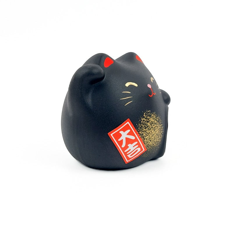 Maneki Neko Rund Sort