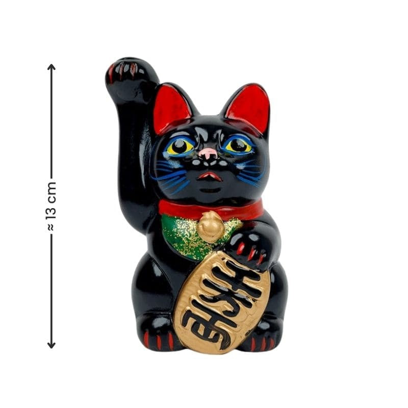 Maneki Neko Sort Seto - 13 cm