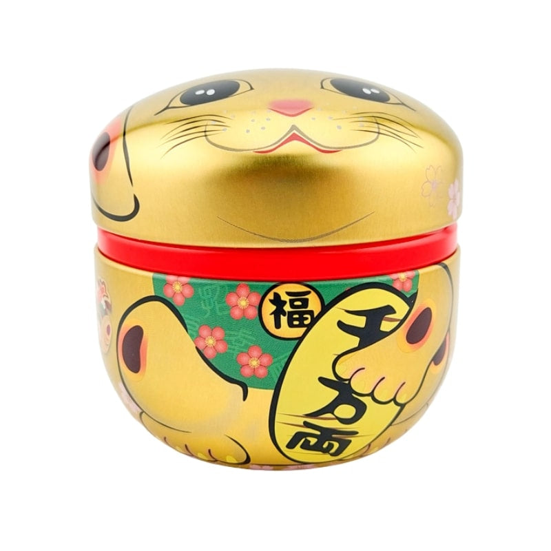 Maneki Neko teæske i guld og metal