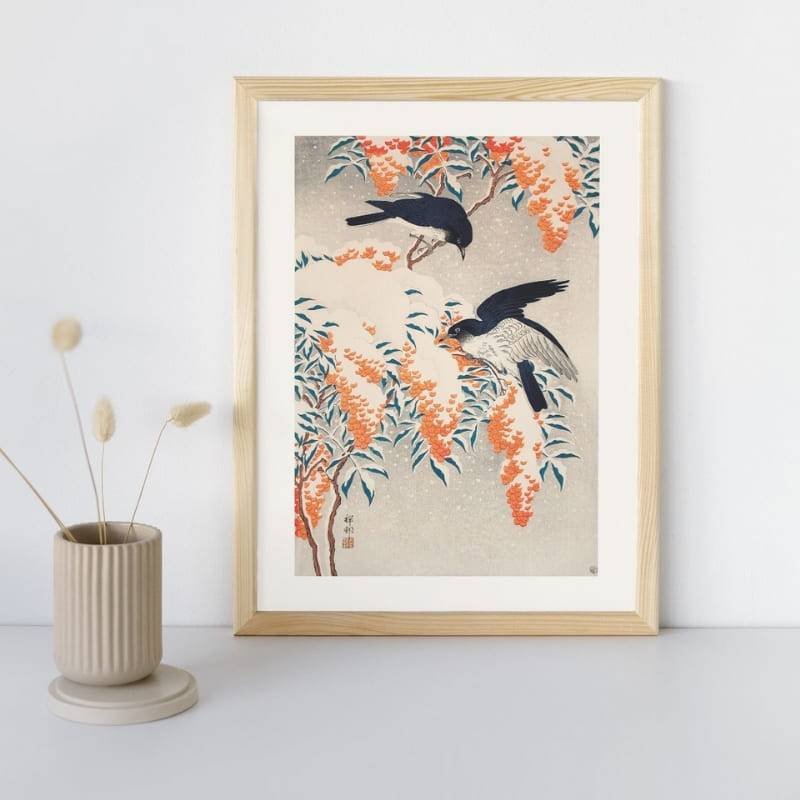 Nandina Under the Snow Japansk plakat A3