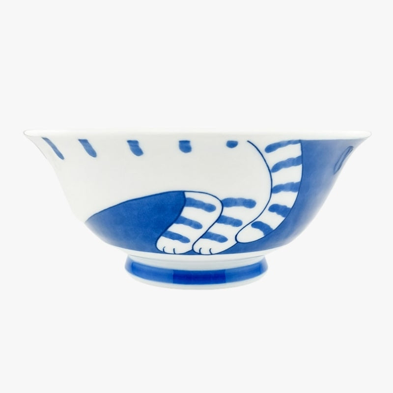 Neko blå japansk skål