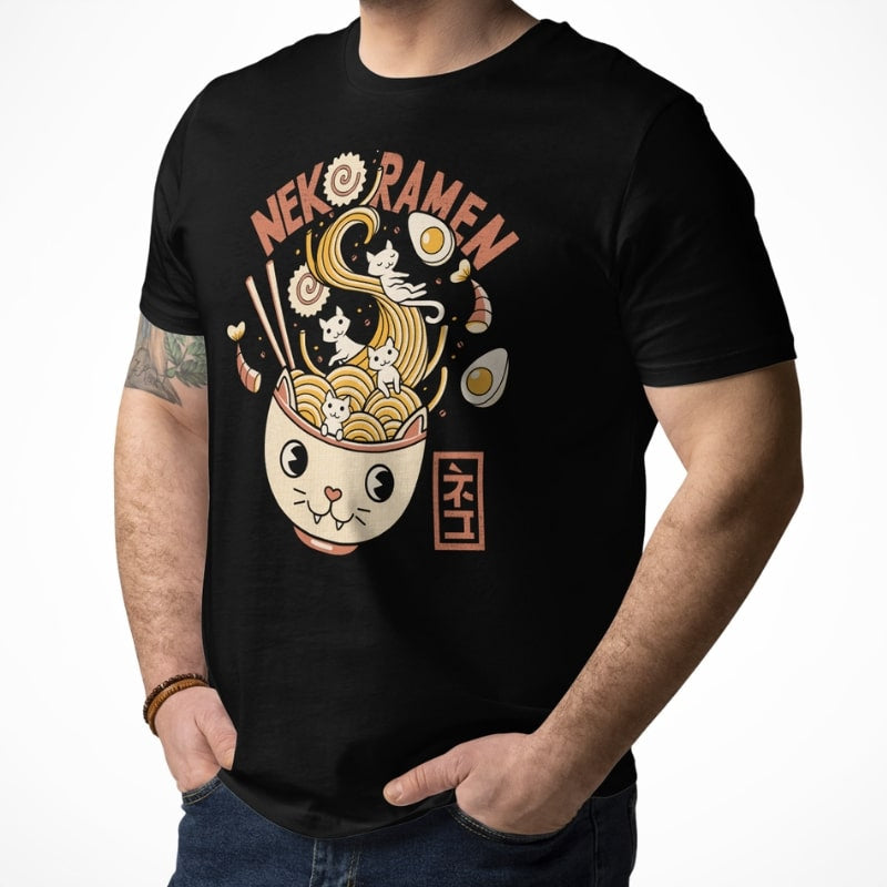Neko Ramen japansk T-shirt