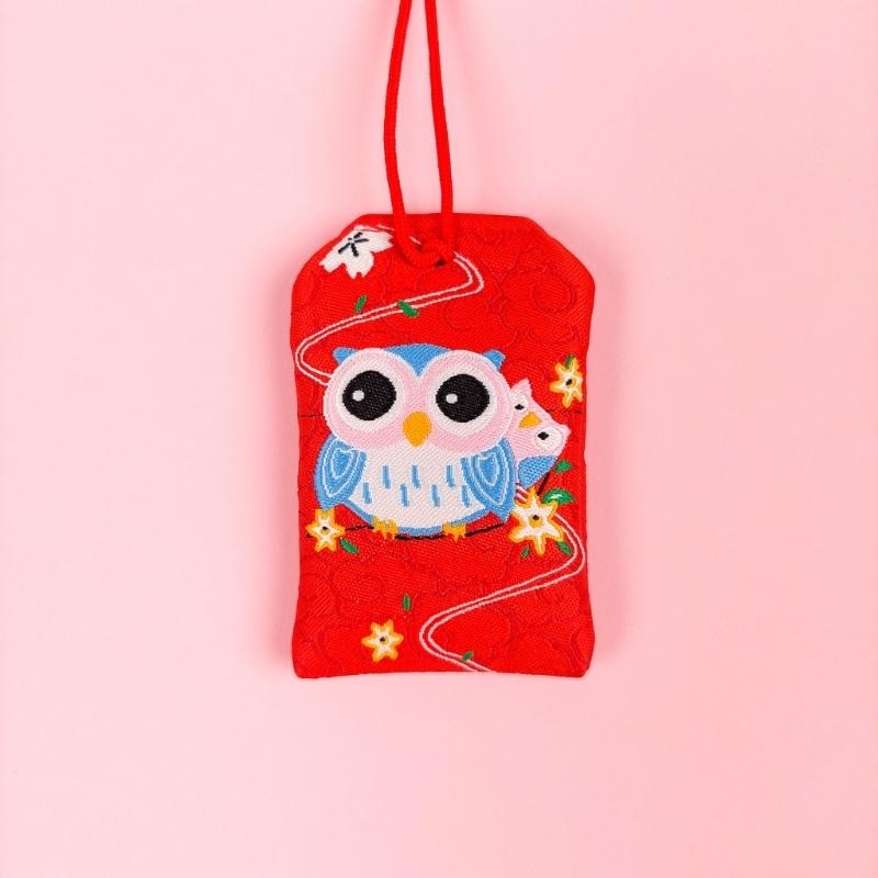 Omamori Kawaii Rød - Ugle