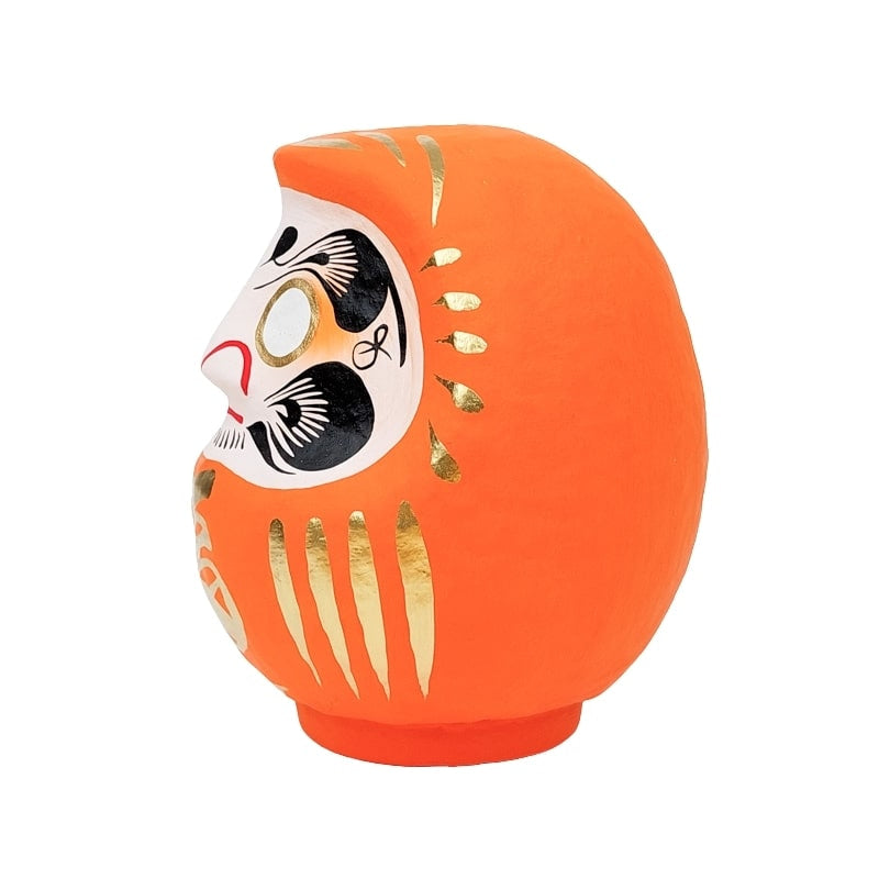 Orange japansk daruma - 9 til 15 cm