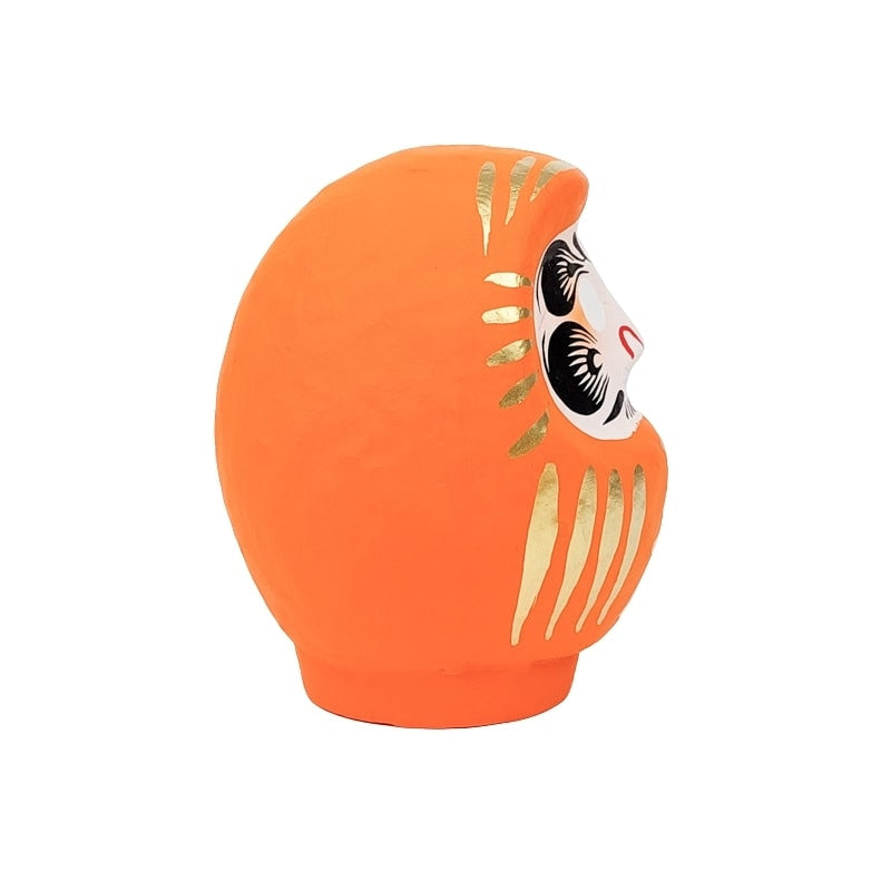 Orange japansk daruma - 9 til 15 cm