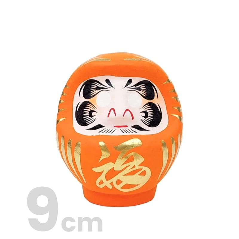 Orange japansk daruma - 9 til 15 cm 9 cm