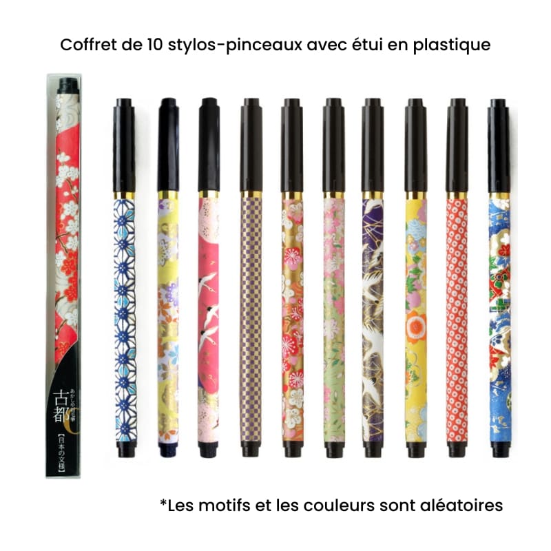 Pakke med 10 Koto Japanese Black Brush Pens