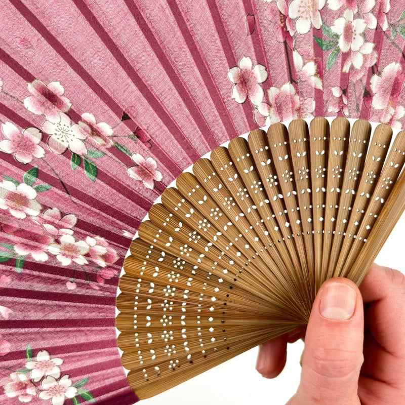 Pink Sakura japansk vifte