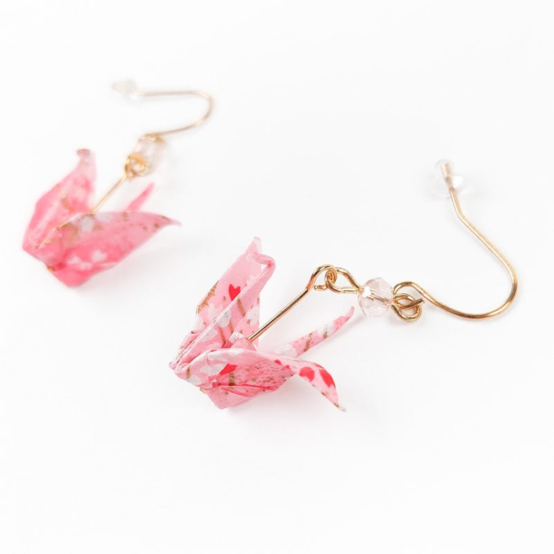 Pinku Origami øreringe