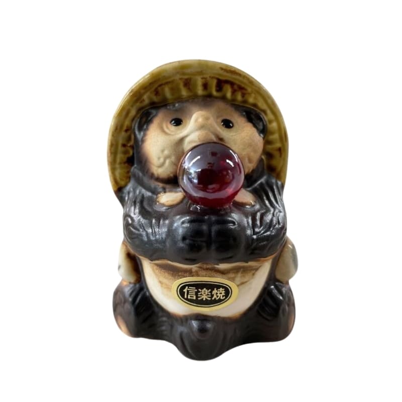 Red Pearl Tanuki figur
