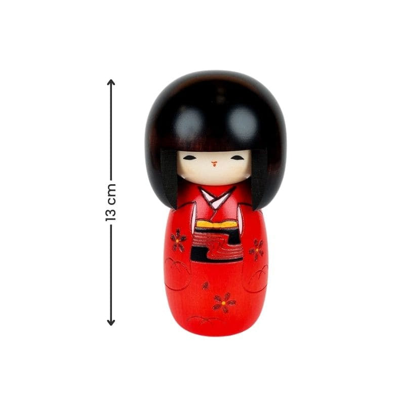 Rød Kokeshi-dukke