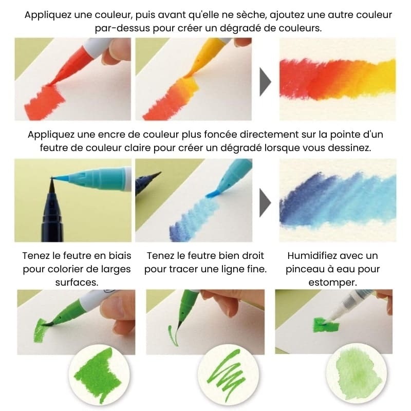 Sæt med 12 ZIG Extra-Fine Brush Pens