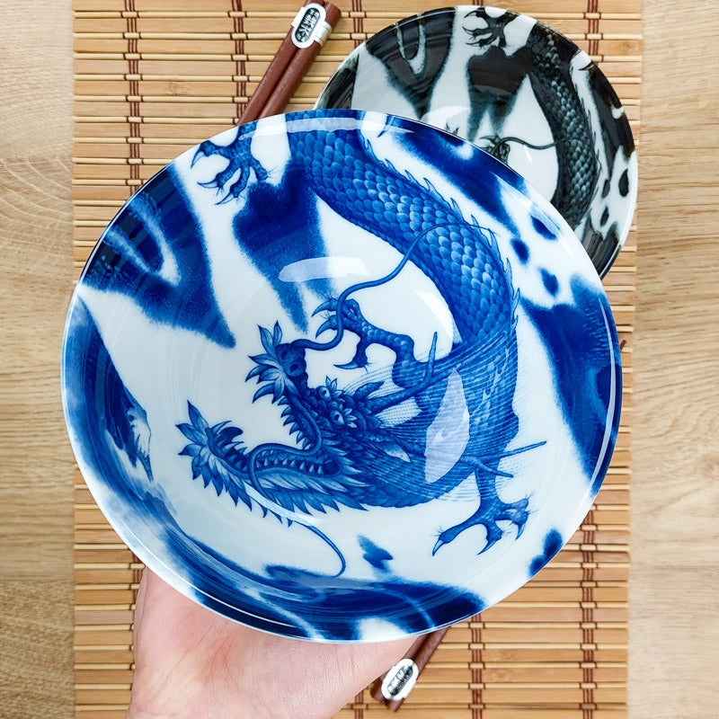 Sæt med 2 japanske skåle med drage