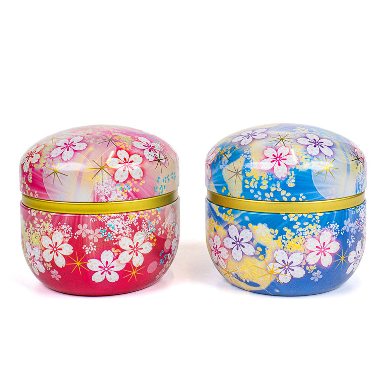 Sæt med 2 Tedåser i Metal - Blomster
