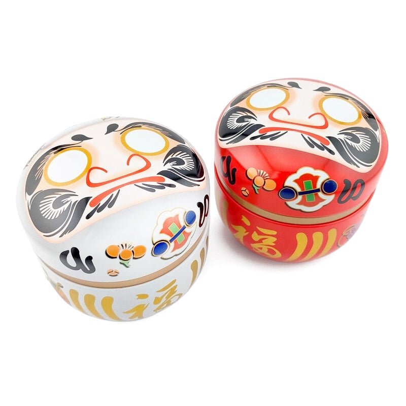 Sæt med 2 Tedåser i Metal - Daruma